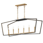 Melrose Linear Pendant - Natural Aged Brass / Black