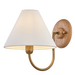 Bennie Wall Light - Patina Brass / White Linen