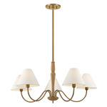Bennie Chandelier - Patina Brass / White Linen