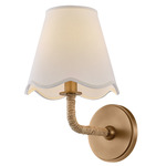 Olia Wall Light - Patina Brass / Off White