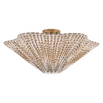 Elle Semi Flush Ceiling Light - Patina Brass / Leo Print