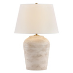Maddox Table Lamp - White / White Linen