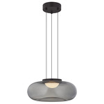 Opalesce Pendant - Black Brass / Smoke