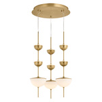 Zhora Chandelier - Modern Brass / Opal Matte