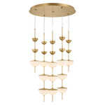 Zhora Chandelier - Modern Brass / Opal Matte