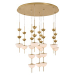 Zhora Chandelier - Modern Brass / Opal Matte