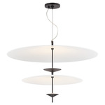 Moleculis Chandelier - Satin Black / Etched Matte