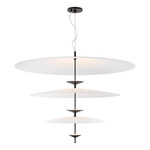 Moleculis Chandelier - Satin Black / Etched Matte