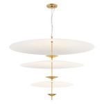 Moleculis Chandelier - Modern Brass / Etched Matte