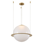 Neutrion Pendant - Modern Brass / Clear / Etched White