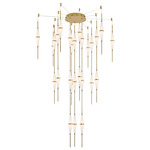 Cygnus Extended Chandelier - Modern Brass / Etched Matte