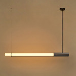 In Fine Linear Pendant - Dark Grey / Opal