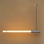 In Fine Linear Pendant - Silver / Opal