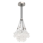 Blossom Cluster Pendant - Beige Silver / Clear
