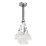 Blossom Cluster Pendant - Beige Silver / Clear