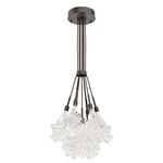 Blossom Cluster Pendant - Flat Bronze / Clear