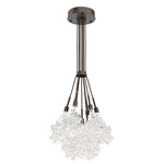 Blossom Cluster Pendant - Flat Bronze / Clear