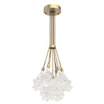 Blossom Cluster Pendant - Gilded Brass / Clear