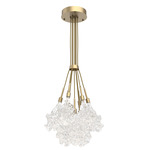 Blossom Cluster Pendant - Gilded Brass / Clear