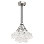 Blossom Cluster Pendant - Beige Silver / Clear