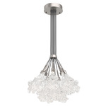 Blossom Cluster Pendant - Beige Silver / Clear