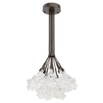 Blossom Cluster Pendant - Flat Bronze / Clear