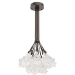 Blossom Cluster Pendant - Flat Bronze / Clear