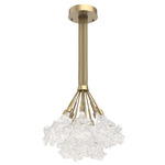 Blossom Cluster Pendant - Gilded Brass / Clear