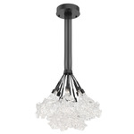 Blossom Cluster Pendant - Matte Black / Clear