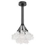 Blossom Cluster Pendant - Matte Black / Clear