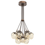 Luna Cluster Pendant - Burnished Bronze / Amber Floret