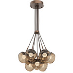 Luna Cluster Pendant - Burnished Bronze / Bronze Floret
