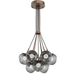 Luna Cluster Pendant - Burnished Bronze / Smoke Floret