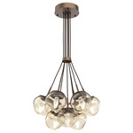Luna Cluster Pendant - Burnished Bronze / Amber Geo
