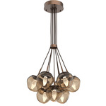 Luna Cluster Pendant - Burnished Bronze / Bronze Geo