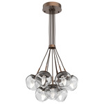 Luna Cluster Pendant - Burnished Bronze / Clear Geo