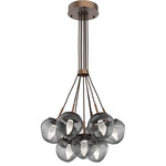 Luna Cluster Pendant - Burnished Bronze / Smoke Geo