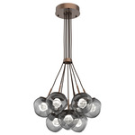Luna Cluster Pendant - Burnished Bronze / Smoke Zircon