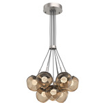 Luna Cluster Pendant - Beige Silver / Bronze Floret