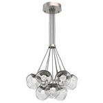 Luna Cluster Pendant - Beige Silver / Clear Floret