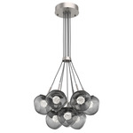 Luna Cluster Pendant - Beige Silver / Smoke Floret