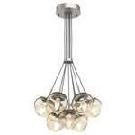 Luna Cluster Pendant - Beige Silver / Amber Geo