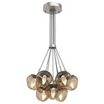 Luna Cluster Pendant - Beige Silver / Bronze Geo