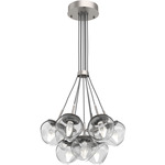Luna Cluster Pendant - Beige Silver / Clear Geo