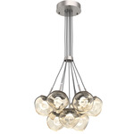 Luna Cluster Pendant - Beige Silver / Amber Zircon