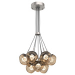Luna Cluster Pendant - Beige Silver / Bronze Zircon