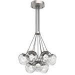 Luna Cluster Pendant - Beige Silver / Clear Zircon