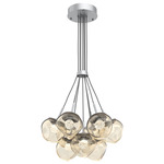 Luna Cluster Pendant - Classic Silver / Amber Floret