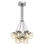 Luna Cluster Pendant - Classic Silver / Amber Geo