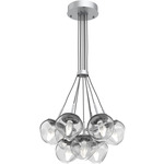 Luna Cluster Pendant - Classic Silver / Clear Geo